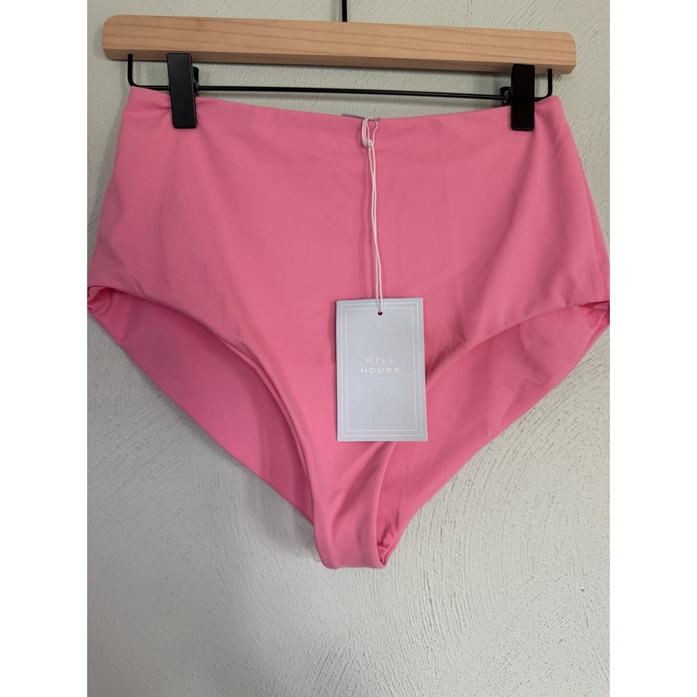 Hill House Lola Pink High Waisted bikini Swim Bottoms Hot Pink M NWT full cover